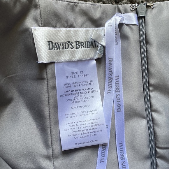 David’s Bridal Gray Dress strapless - Picture 3 of 3